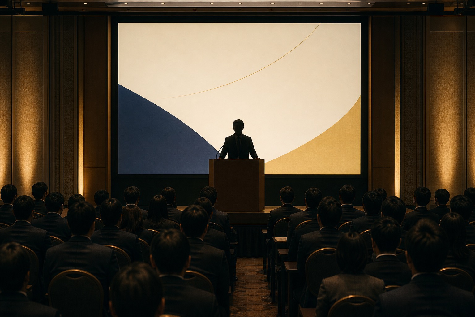 演台に立つ講師と、話を聞く参加者